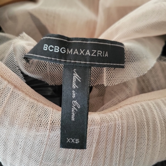 BCBG One Shoulder Flutter Sleeve Pleated Dress - Picture 3 of 3